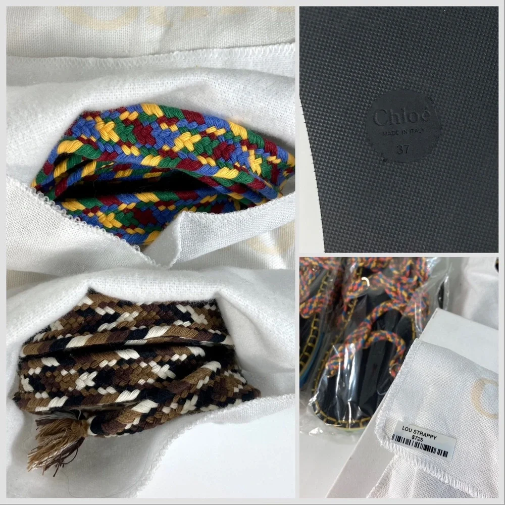 Chloe Lou Strappy Platform Sandals US 7 NWT 37 Summer Beach - Picture 17 of 17